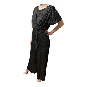 Dress Barn - Striped Black Romper - Size Small